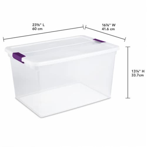 Sterilite 40 Qt Clear Plastic Storage Bin Totes with Latching Lid, Gray (6  Pack), 6pk - Fry's Food Stores