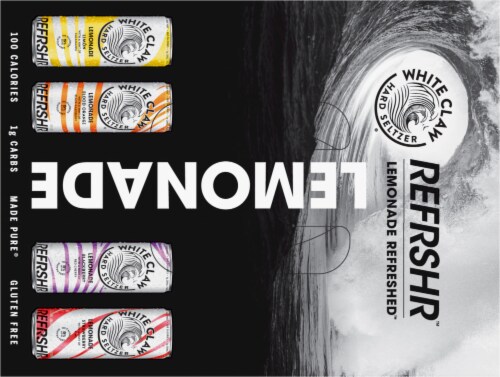 White Claw Hard Seltzer Lemonade REFRSHR Variety Pack Perspective: top