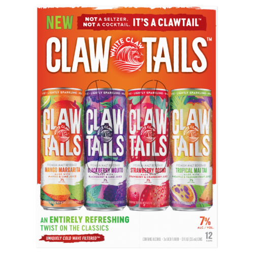 Clawtails™ by White Claw Variety Hard Seltzer Perspective: top