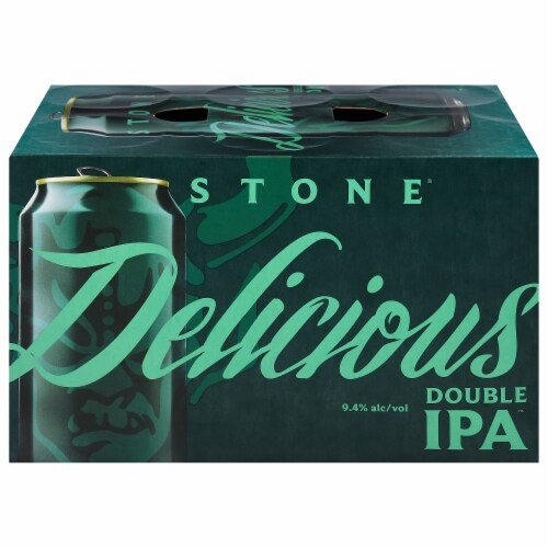 Stone® Delicious Double IPA™ Craft Beer Cans Perspective: top