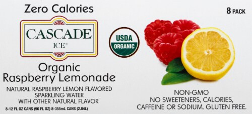 Cascade Ice® Raspberry Lemonade Flavored Sparkling Water Cans Perspective: top