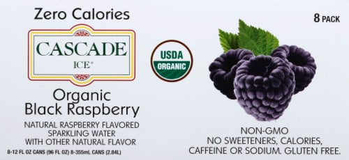 Cascade Ice® Black Raspberry Flavored Sparkling Water Cans Perspective: top