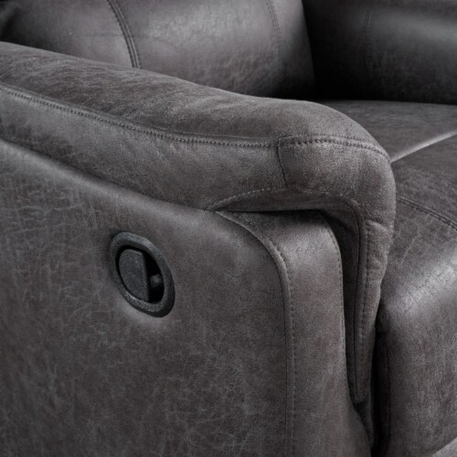 Jemma Tufted Slate Microfiber Swivel Gliding Recliner Perspective: top