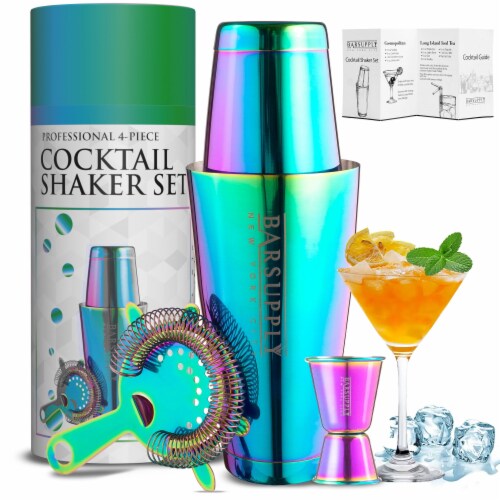 Professional Boston Cocktail Shaker Set - 4-Piece Bar Set