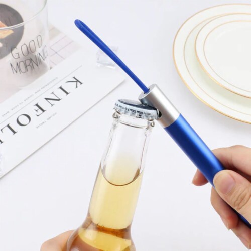 3-Pack Stainless Steel Straws with Bottle Opener Perspective: top