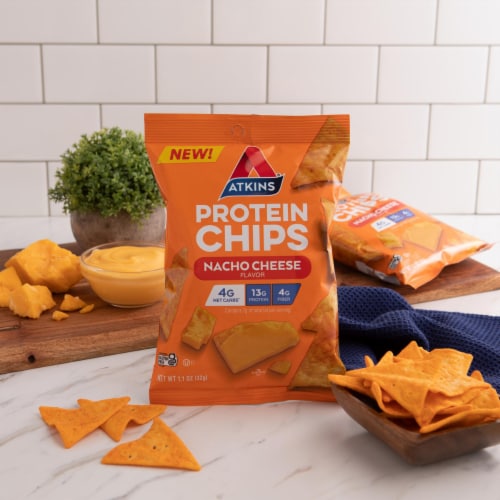 Atkins Single Nacho Cheese Protein Chips Perspective: top