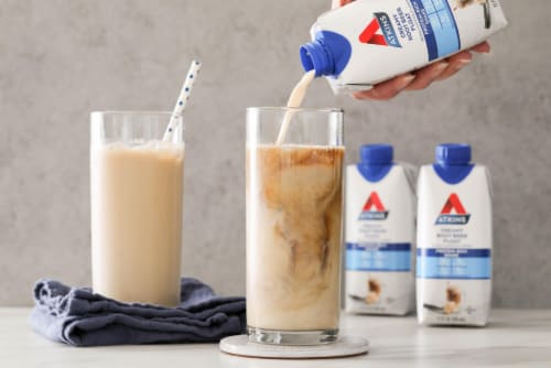 Atkins Creamy Root Beer Float Protein Shake Perspective: top