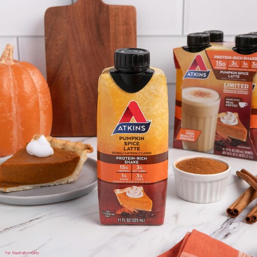 Atkins Pumpkin Spice Latte Protein Shake Perspective: top