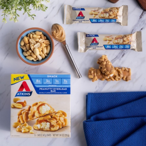 Atkins Peanutty Overload Snack Bars Perspective: top