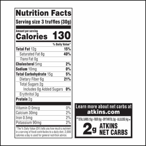 Atkins Endulge Milk Chocolate Truffles Perspective: top