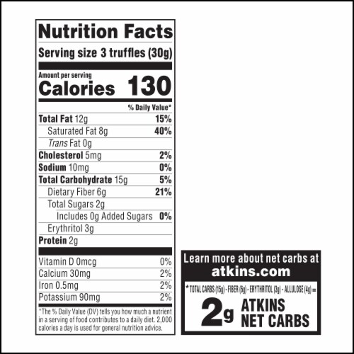 Atkins Endulge Milk Chocolate Truffles Perspective: top