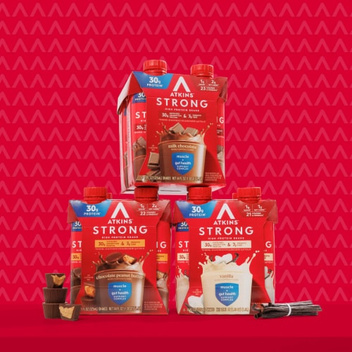 Atkins Strong Milk Chocolate High Protein Shake Perspective: top