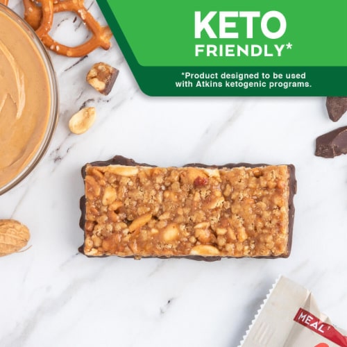 Atkins Chocolate Peanut Butter Pretzel Protein Bar Perspective: top