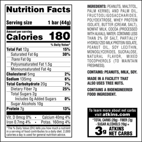 Atkins Caramel Chocolate Nut Roll Snack Protein Bar Perspective: top