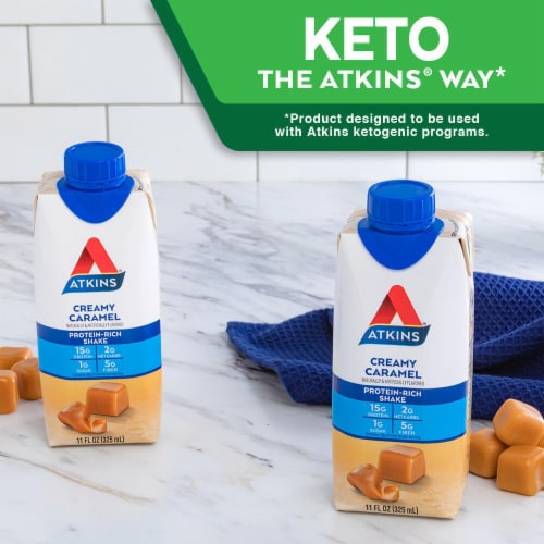 Atkins® Creamy Caramel Protein Shakes Perspective: top