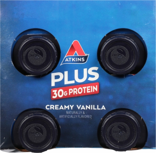 Atkins Plus Protein & Fiber Creamy Vanilla Shake Perspective: top