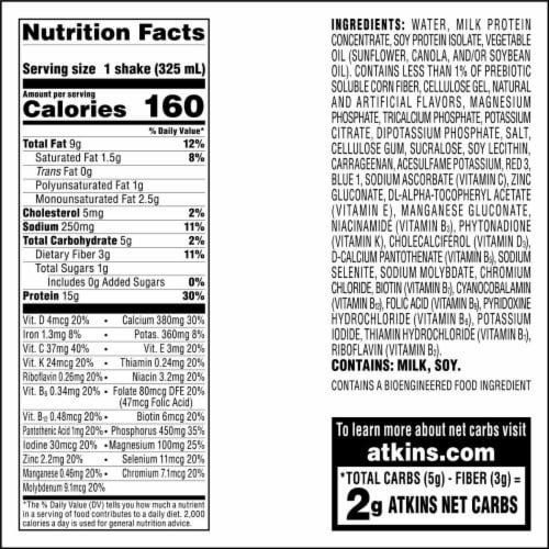 Atkins Strawberry Protein Shake Perspective: top