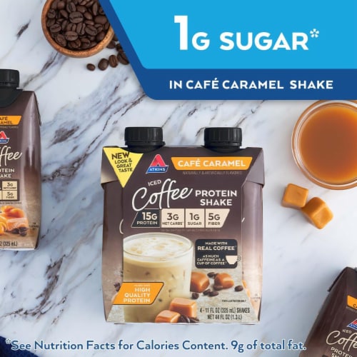 Atkins Cafe Caramel Protein Shake Perspective: top