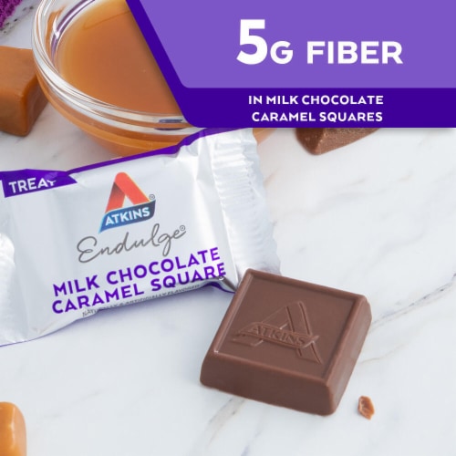 Atkins Endulge Low Sugar Milk Chocolate Caramel Squares Perspective: top
