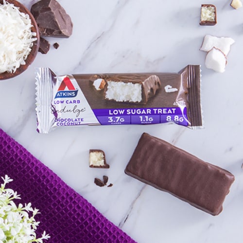 Atkins® Endulge® Chocolate Coconut Treat Snack Bar Perspective: top