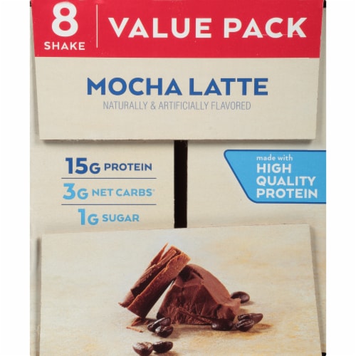 Atkins Ready to Drink Mocha Latte Protein Rich Shakes - 8 Count Perspective: top