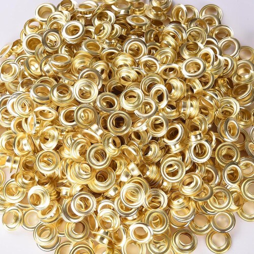 Yescom 1000pcs 3/8 Size 2 Grommet Brass Finish Bag Sign