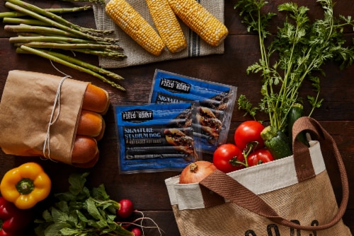 Field Roast Signature Stadium Plant-Based Hot Dogs Perspective: top