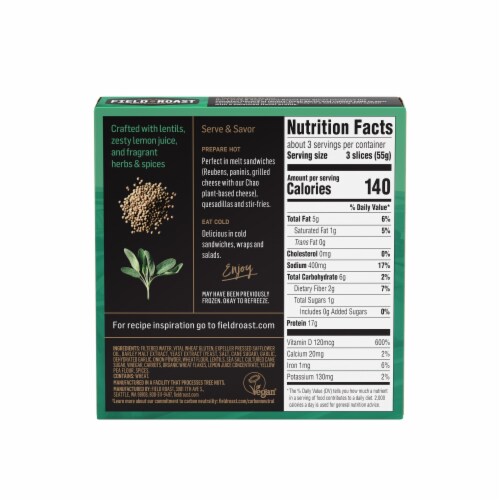 Field Roast Lentil & Sage Plant-Based Deli Slices Perspective: top