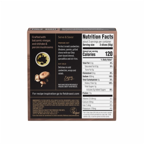 Field Roast Mushroom & Balsamic Plant-Based Deli Slices Perspective: top
