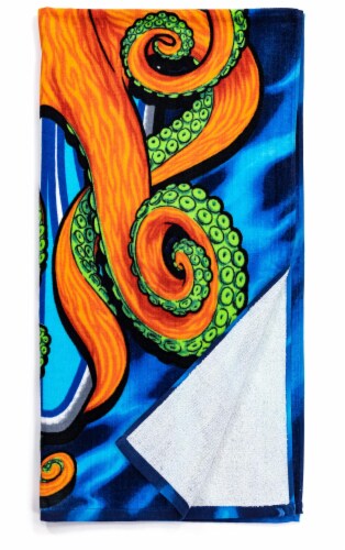 Dawhud Direct Octopus Surfboard Beach Towel for Boys, 30 x60 Perspective: top