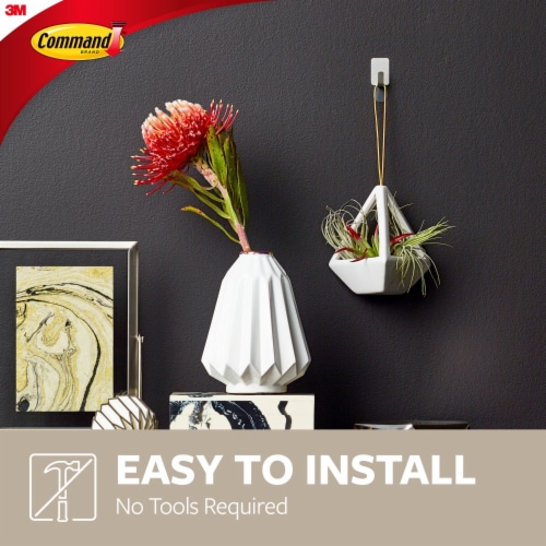 Command™ Small Stainless Steel Metal Hooks Perspective: top