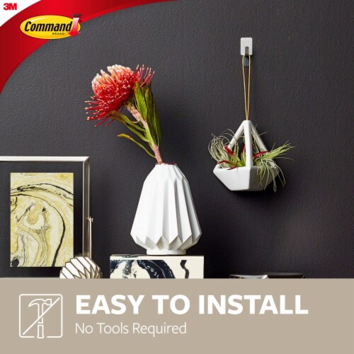 Command™ Small Stainless Steel Metal Hooks Perspective: top