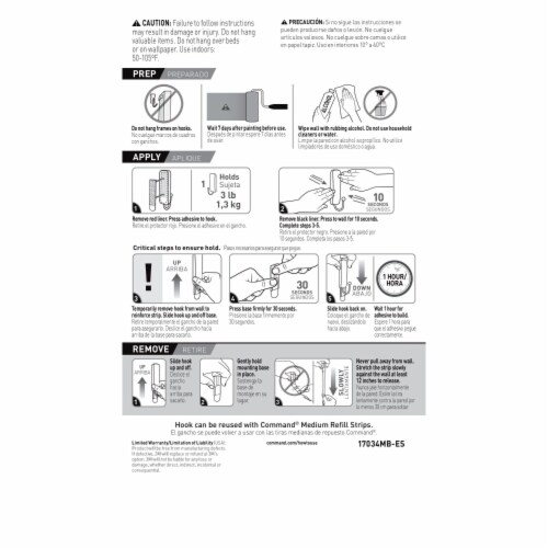 Command™ Medium Matte Black Hook Perspective: top