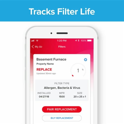 Filtrete™ Smart Allergen Bacteria & Virus Furnace AC Air Filter 1500 MPR Perspective: top