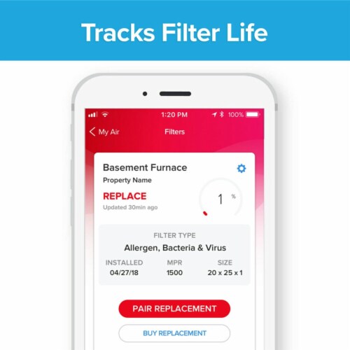 Filtrete™ Smart Allergen Bacteria & Virus Furnace AC Air Filter 1500 MPR Perspective: top