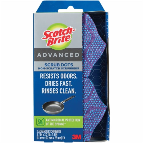 Scotch-Brite® Advanced Scrub Dots Non-Scratch Scrubbers Perspective: top