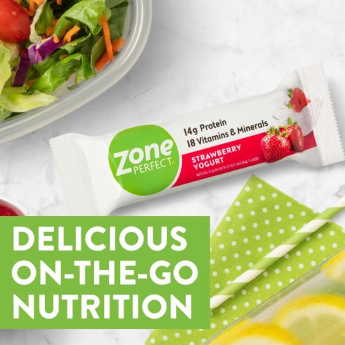 ZonePerfect® Strawberry Yogurt Bars Protein Bars Perspective: top