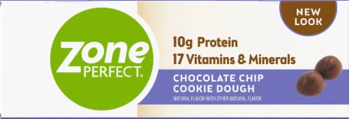 ZonePerfect Chocolate Chip Cookie Dough Energy Bars Perspective: top