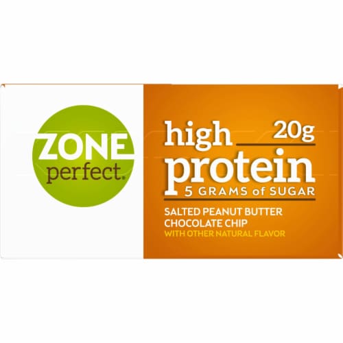 ZonePerfect® High Protein Salted Peanut Butter Chocolate Chip Bars Perspective: top