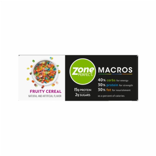ZonePerfect Macros Fruit Cereal Bar Perspective: top