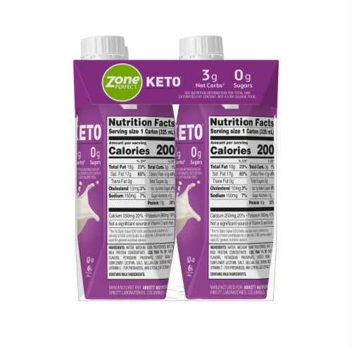 ZonePerfect Keto Vanilla Ready-to-Drink Shakes Perspective: top
