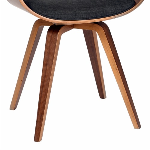Armen Living Summer Modern Chair In Charcoal Fabric and Walnut Wood Perspective: top