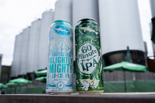 Dogfish Head Beer Slightly Mighty Lo-Cal IPA Beer Perspective: top