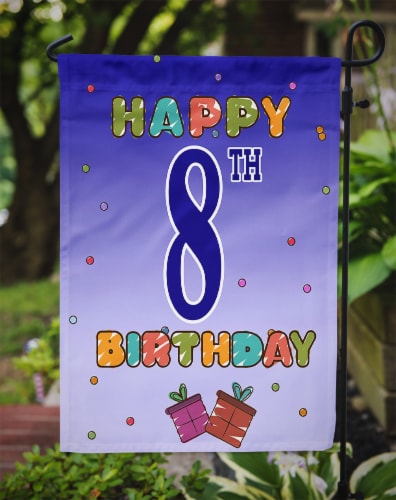Carolines Treasures CJ1099GF Happy 8th Birthday Garden Flag Perspective: top
