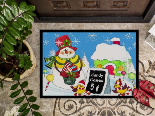 Carolines Treasures  PJC1076JMAT Candy Canes for Sale Snowman Indoor or Outdoor Perspective: top