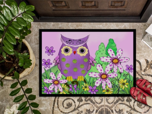 Carolines Treasures PJC1096JMAT Who is Your Friend Owl Doormat 24x36 Perspective: top