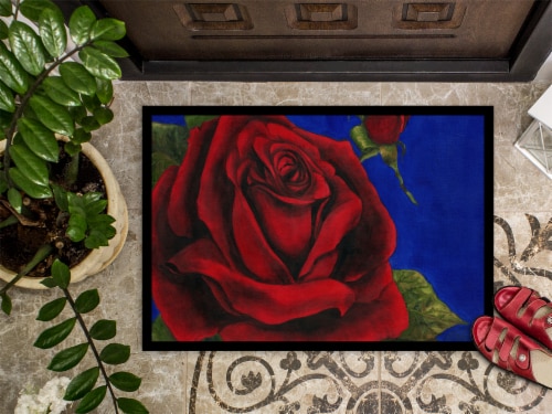 Carolines Treasures TMTR0226JMAT Rose by Malenda Trick Doormat 24x36 Perspective: top