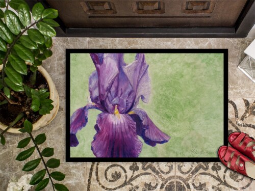 Carolines Treasures  TMTR0234MAT Purple Iris by Malenda Trick Indoor or Outdoor Perspective: top