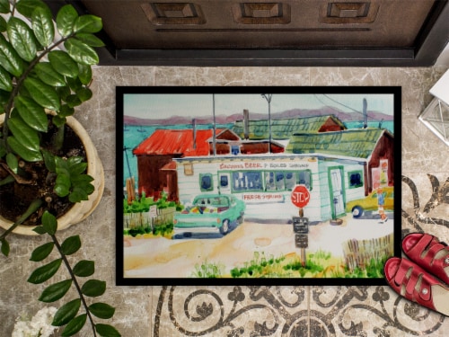 Carolines Treasures 6141JMAT Tacoma Beer and Boiled Shrimp Market Doormat 24x36 Perspective: top