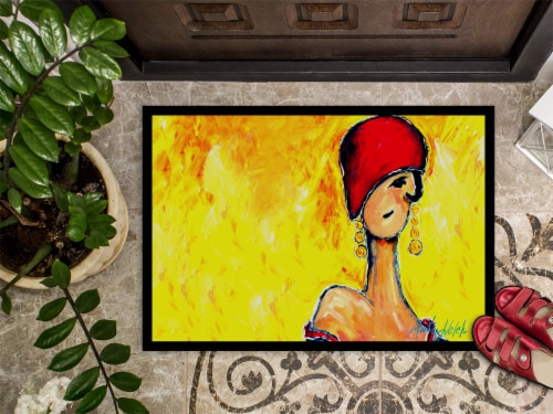 Carolines Treasures  MW1219JMAT Azalines Earrings Lady Indoor or Outdoor Mat 24x Perspective: top